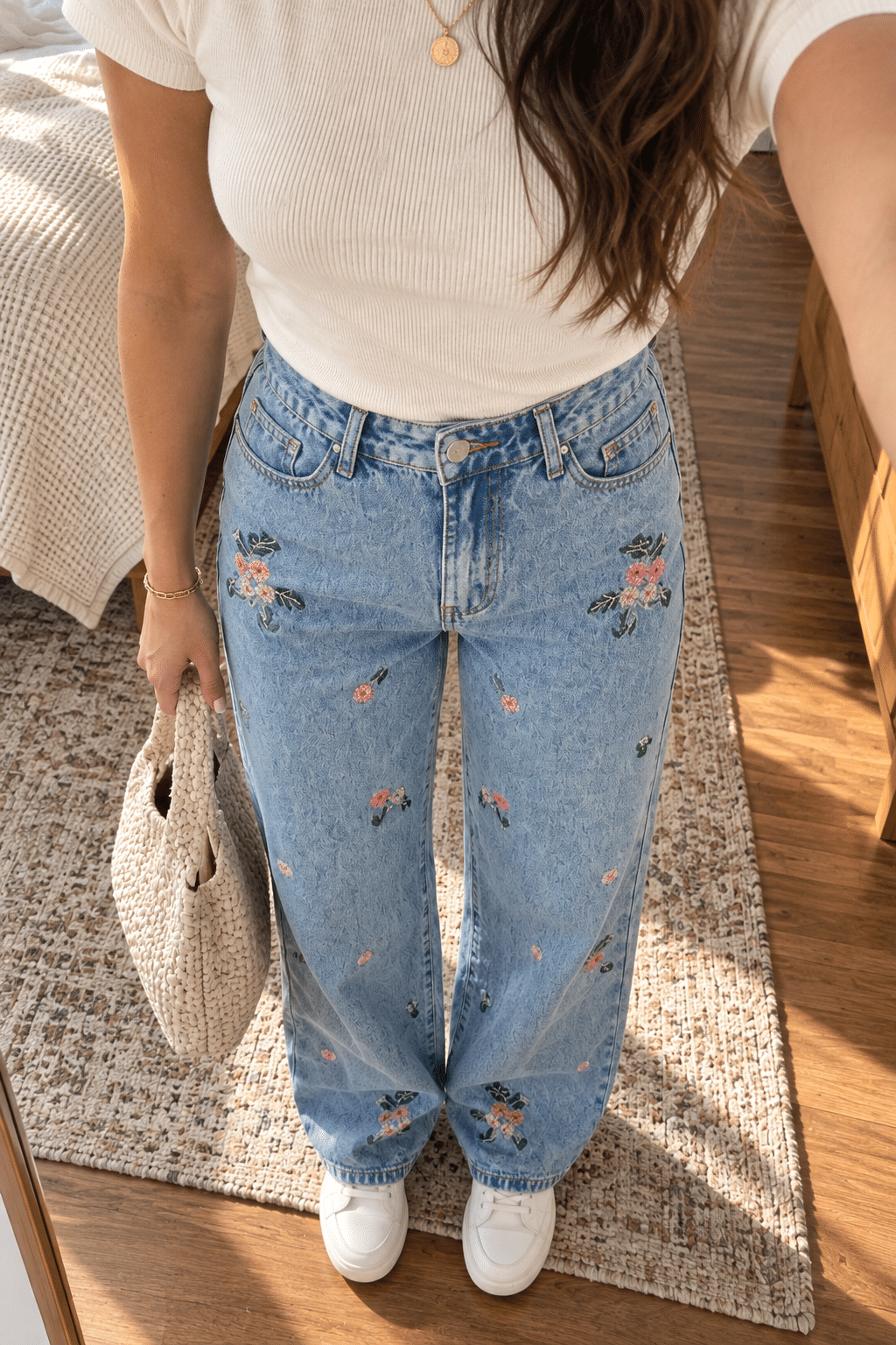 willow embroidered wide leg jeans (10)